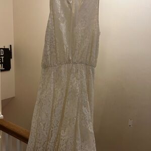 Juicy Couture Ivory Lace Halter Maxi Dress